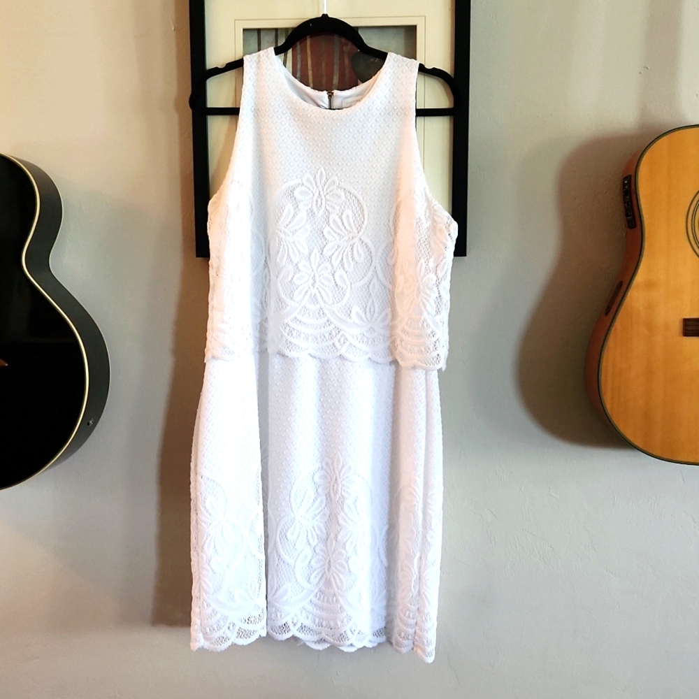 Charters Club White lace dress size M